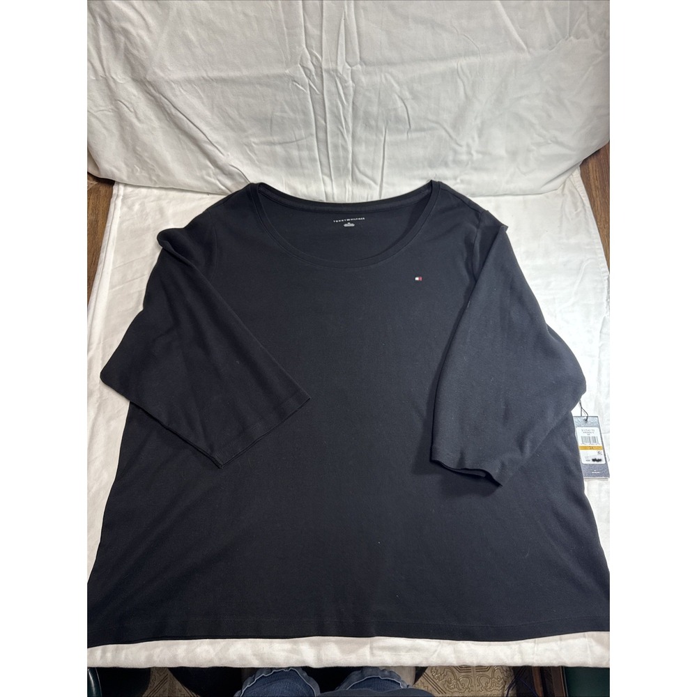 Women's Tommy Hilfiger 3XL 3/4 Sleeve Top Black